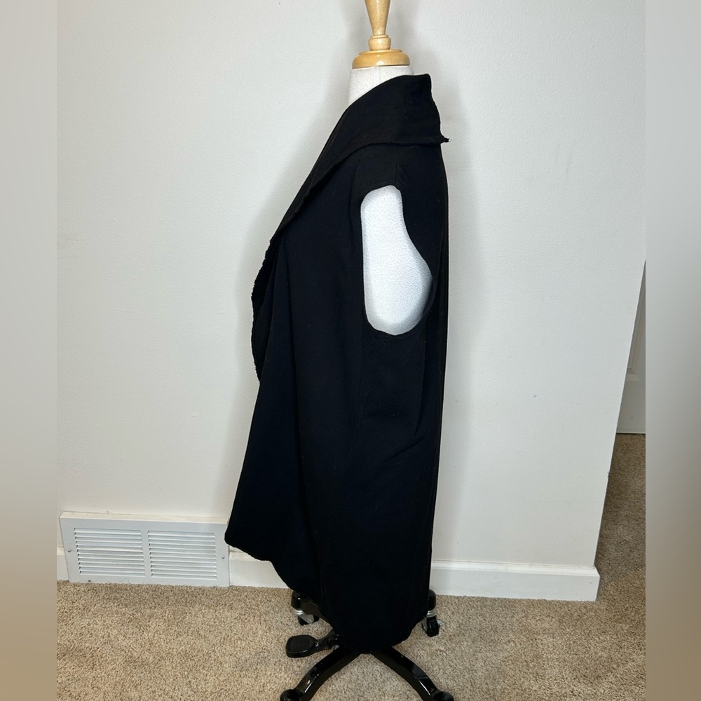 bryn Walker Cotton Open Black Cardigan Vest Size M - Picture 5 of 10